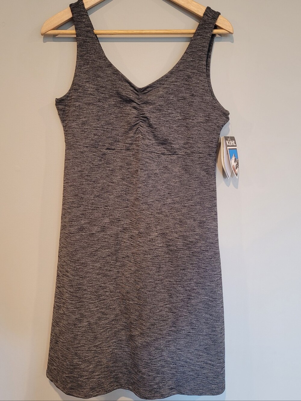 KUHL Harmony Dress Dark Heather Gray Built-In Bra Medium NWT